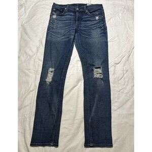 Rag & Bone Y2K Dest Chester 2 Distress Low Rise Capri Skinny Jeans 29 Made USA
